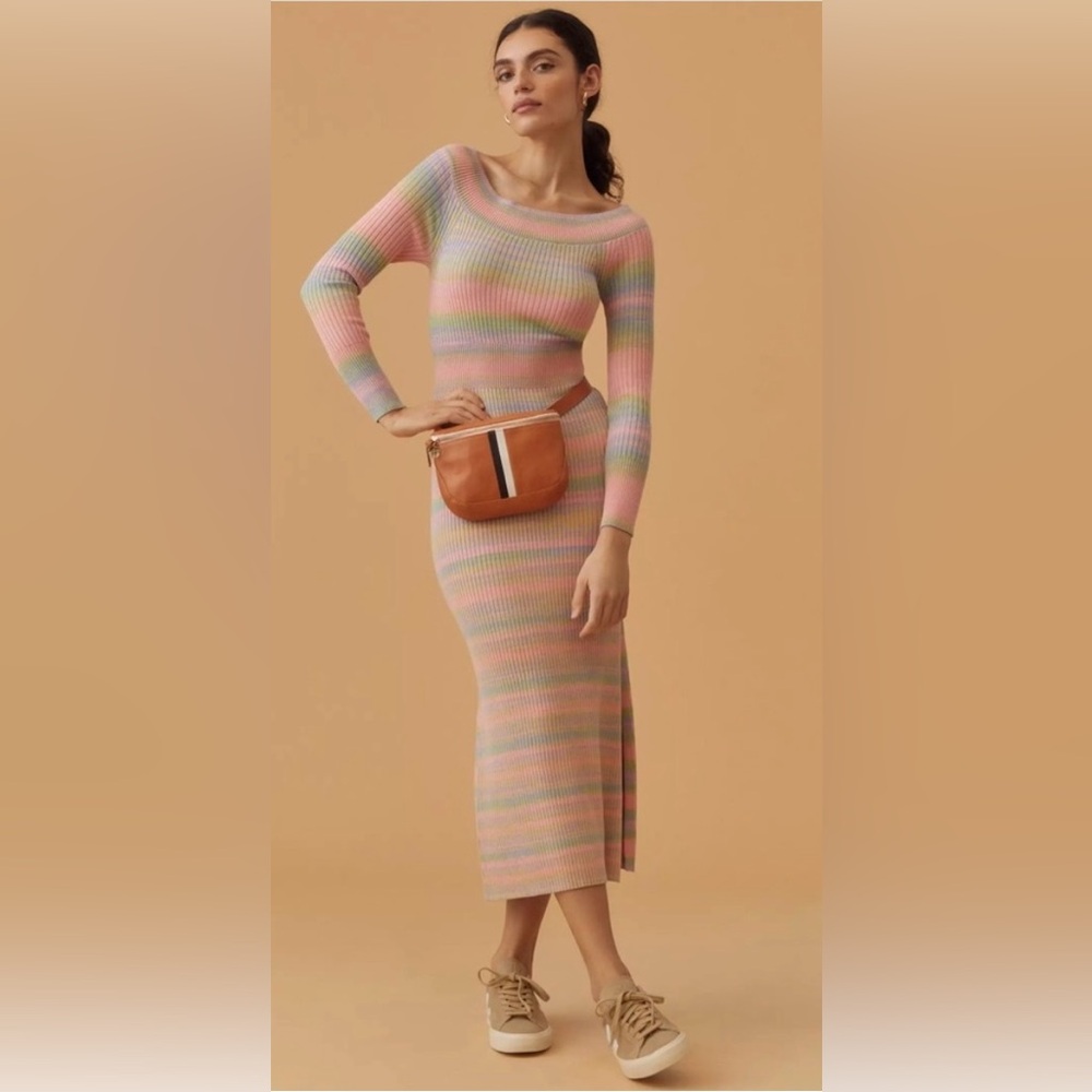 Anthropology Midi Long Sleeve Deess
